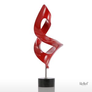 Statue moderne en rouge, 37 cm de hauteur