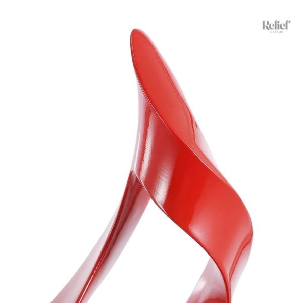 Art moderne, sculpture rouge 37 cm unique
