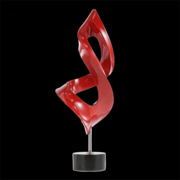 Design artistique abstrait, statue rouge élégante