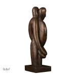Sculpture artistique en bronze, thème de l'amour
