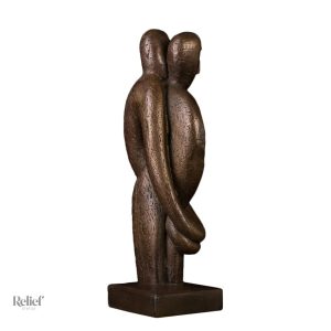 Sculpture artistique en bronze, thème de l'amour