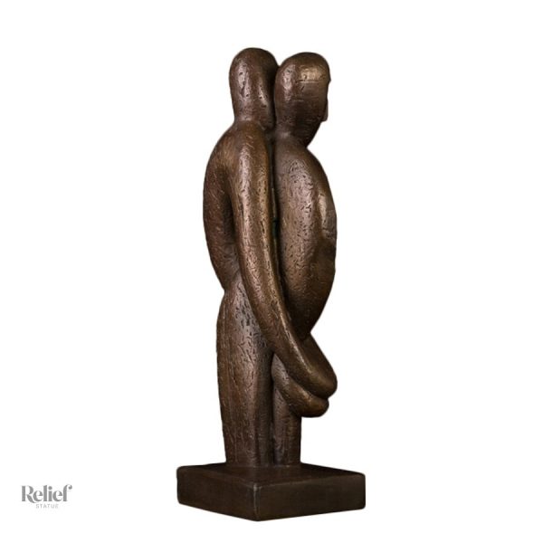 Sculpture artistique en bronze, thème de l'amour