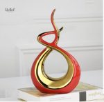 Sculpture décorative en or abstrait