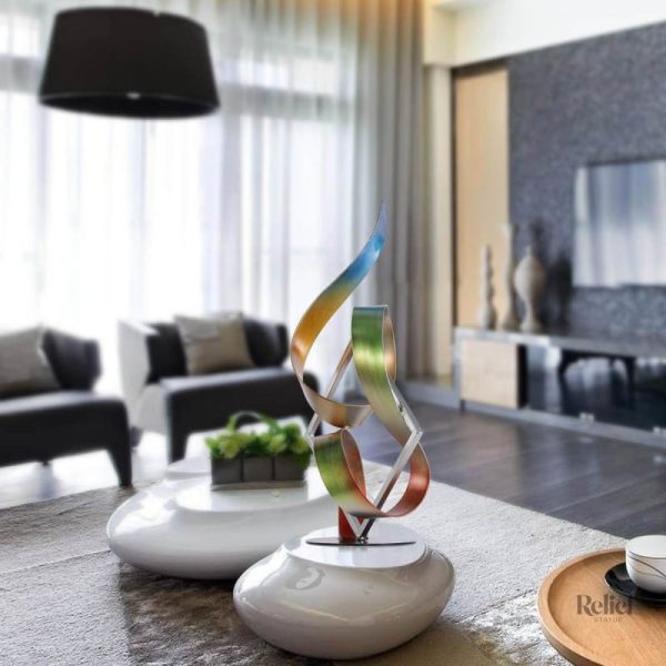 Art métallique Ruban, pièce décorative unique