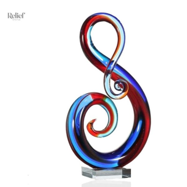 Sculpture moderne en verre multicolore design