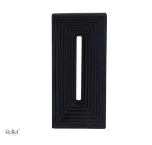 Sculpture céramique rectangle noire 30 cm pour décoration intérieure