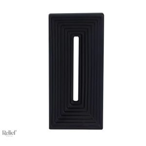 Sculpture céramique rectangle noire 30 cm pour décoration intérieure