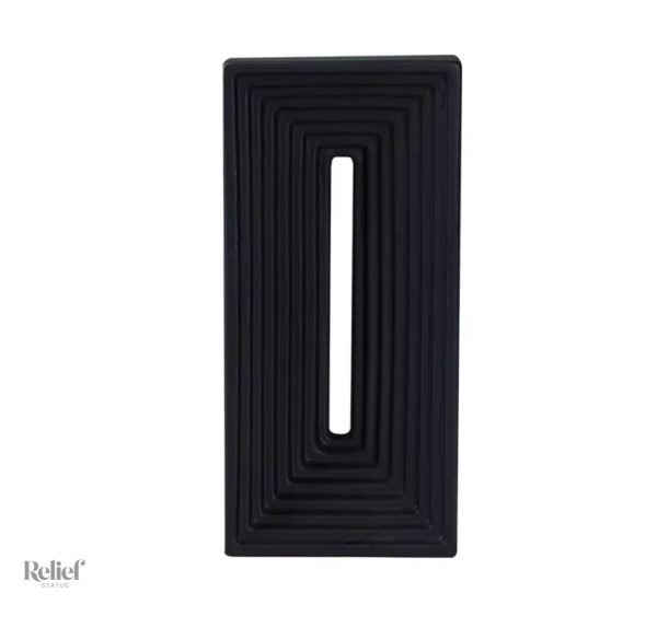 sculpture-en-ceramique-rectangle-noir-30-cm-1 Sculpture céramique rectangle noire 30 cm pour décoration intérieure