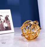 Sculpture ambre en verre, bobine design moderne
