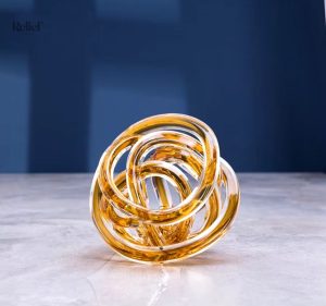 Sculpture en verre 16 cm, forme torsadée unique
