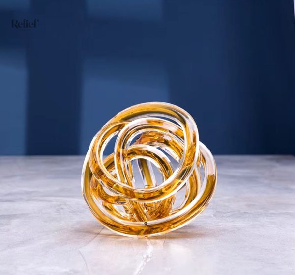 Sculpture en verre 16 cm, forme torsadée unique