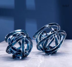 Sculpture en verre, bobine torsadée, décoration intérieure raffinée