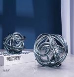 Sculpture décorative en verre gris, design unique 16 cm