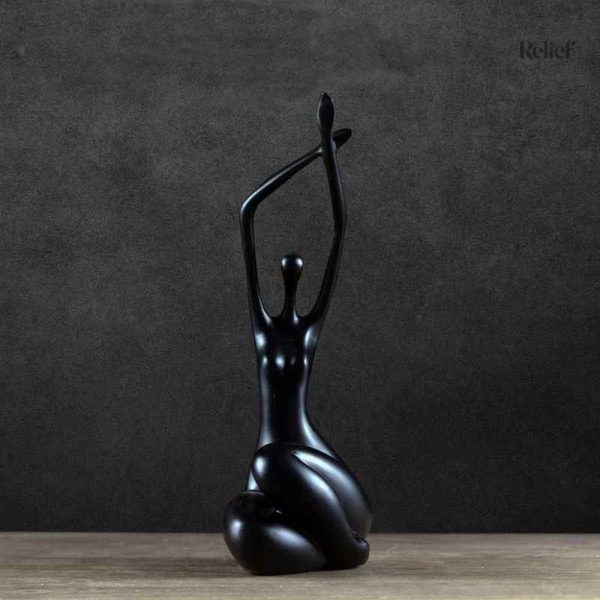 Art déco : statue femme nue, ronde et assise