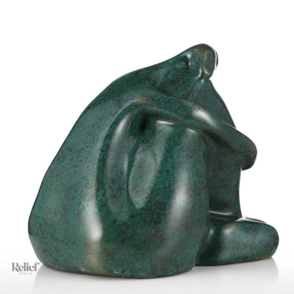 Statue décorative femme pensante en rondeur 26 cm