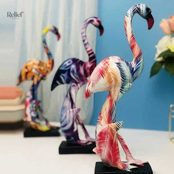 Sculpture flamant rose pour décoration intérieure