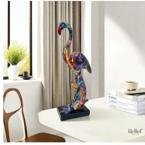 Statue flamant rose artistique, design élégant