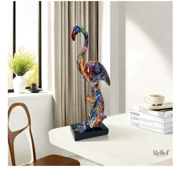 Statue flamant rose artistique, design élégant