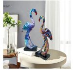 Décoration flamant rose moderne, 35 cm en hauteur