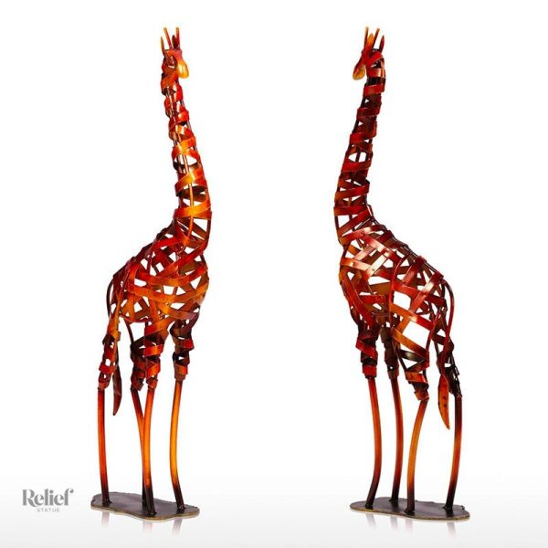 Girafe métal grande taille pour décoration intérieure
