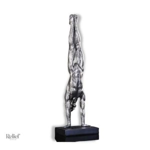 Statue Homme Gymnaste Rétro en pose dynamique