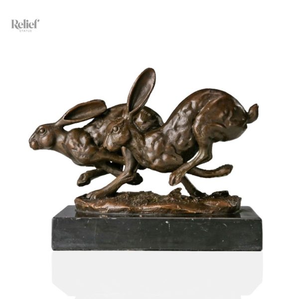 sculpture-lapin-bronze-1 Sculpture bronze représentant un lapin élégant