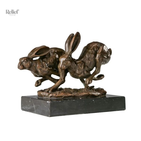 Lapin en bronze, statue décorative pour intérieur