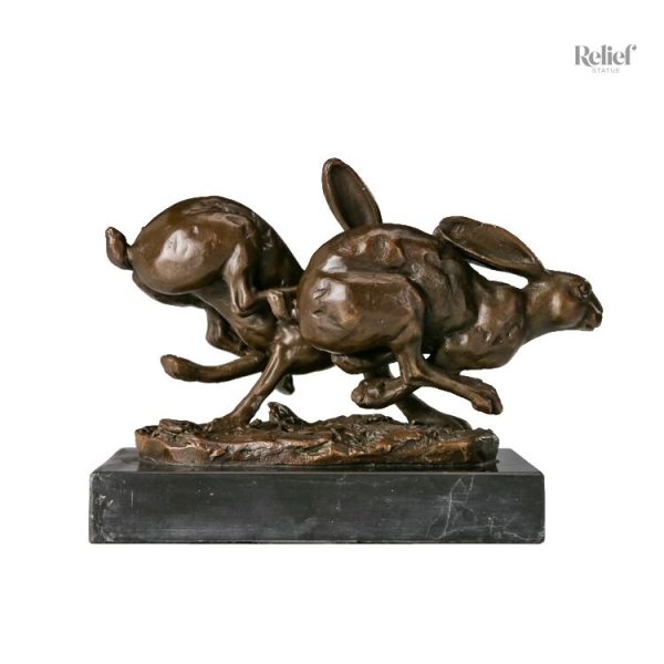 Statue en bronze, design de lapin naturel