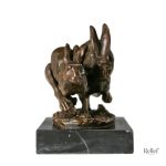 Bronze véritable, sculpture de lapin artistique