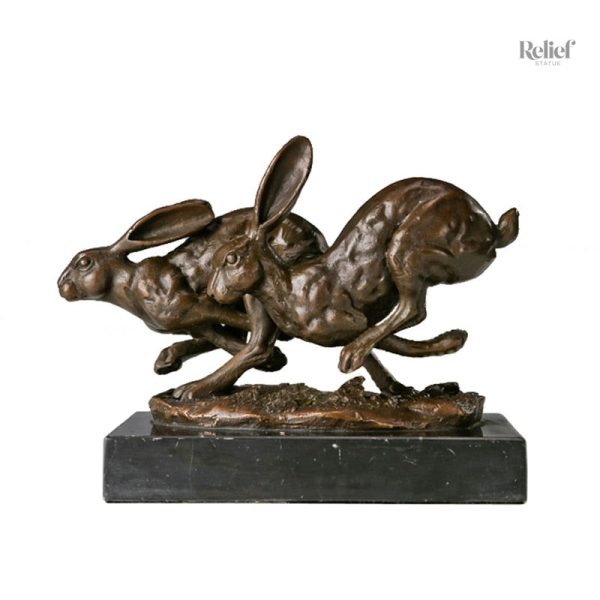 Élégante statue lapin en bronze pour la décoration
