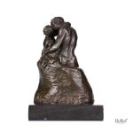 Sculpture en bronze Le Baiser de Rodin de 14 cm