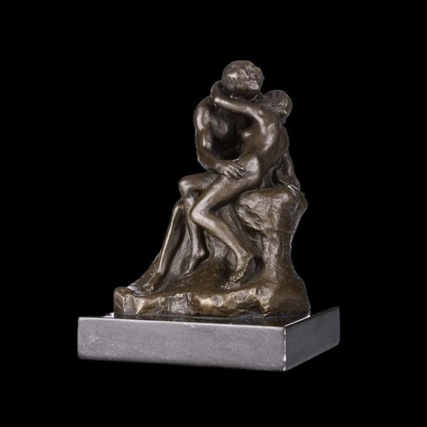 Art en bronze : reproduction du Baiser de Rodin