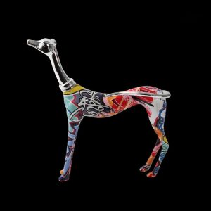 Décoration intérieure : statue chien aux teintes variées