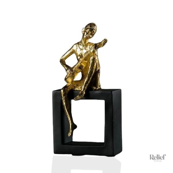 sculpture-moderne-musicien-1 Statue Femme Musicienne Design 20 cm