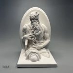 Sculpture Moïse 12 cm en buste, art décoratif homme