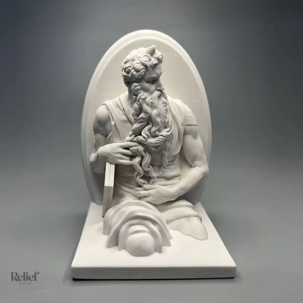Sculpture Moïse 12 cm en buste, art décoratif homme