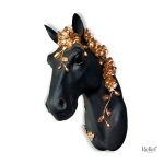 Sculpture murale tête de cheval, design artistique et moderne
