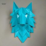 Design moderne de tête de loup en sculpture murale