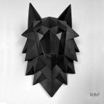 Tête de loup en sculpture design pour décoration murale