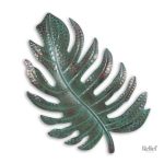 Sculpture en métal 28 cm, forme de feuille artistique