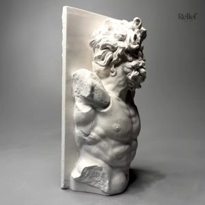 Détails de la sculpture murale homme grec, 13 cm de haut