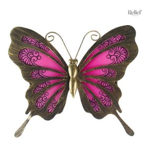 Sculpture papillon en métal, accent artistique pour mur
