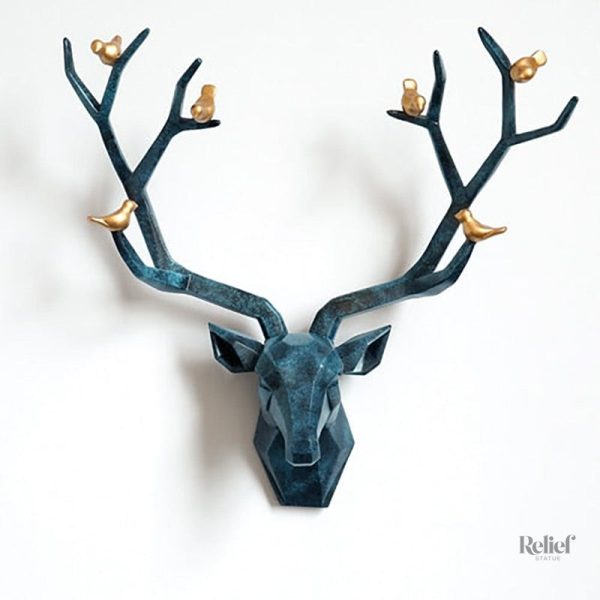 Tête de cerf en style origami pour décoration murale