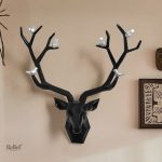 Sculpture murale : élégante tête de cerf origami