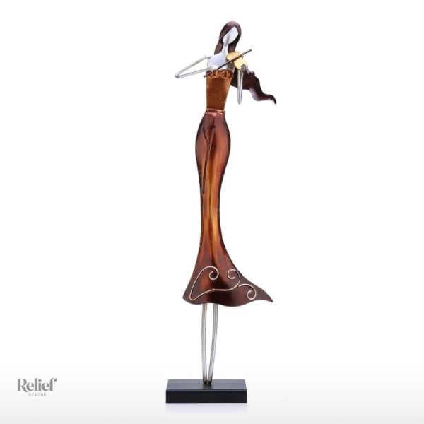 Décoratif : statue femme musicienne 50 cm