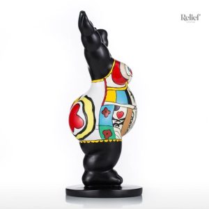 Statue décorative Femme, sculpture colorée de 28 cm