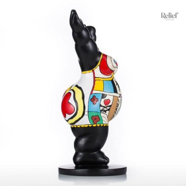 Statue décorative Femme, sculpture colorée de 28 cm