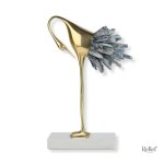 Sculpture oiseau en métal décorative et élégante