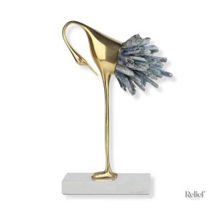 Sculpture oiseau en métal décorative et élégante