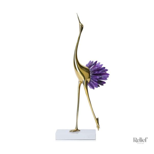 Sculpture en métal représentant un élégant oiseau